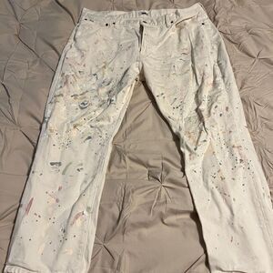 White Paint Splatter Jeans